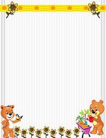 Girl & Boy Teddy Bear Stationery Printer Paper 26 Sheets