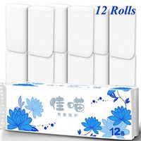GreceYou 12 Rolls Paper Towels, Soft Toilet Paper Household 4-Ply Paper Towels Bath Tissue Giant Roll