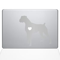 The Decal Guru I Love My Boxer Dog Decal Vinyl Sticker, 12" MacBook, Silver (1481-MAC-12M-S)