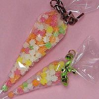 50 - Clear Cone Cello Cellophane Treat Bags for Sweets Candy Kids Party Favor
