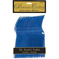 Premium Heavy Weight Plastic Forks | Navy Blue | Pack of 20 | Party Supply