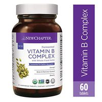 New Chapter Vitamin B Complex, Fermented Vitamin B Complex, One Daily with Whole-Food Herbs + Adaptogenic maca for Natural Energy + Beauty, 100% Vegetarian, Gluten-Free, 60 ct