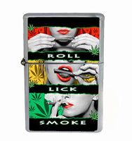 Helo Roll, Lick, Smoke Flip Top Oil Cigarette Lighter Sexy Smoking