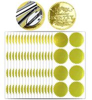 200pcs Gold Embossed Stickers Foil Blank Certificate Sealing Labels - 1 3/4" Gold Metallic Wafer Seals Labels for Package Envelope (200 Pcs)