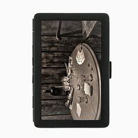 Perfection In Style Black Color Metal Cigarette Case Vintage Saloon Design 001