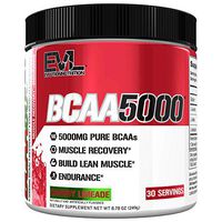 Evlution Nutrition BCAA5000 Powder 5 Grams of Branched Chain Amino Acids (BCAAs) Essential for Performance, Recovery, Endurance, Muscle Building, Keto Friendly, No Sugar (30 Servings, Cherry Limeade)