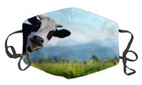 Dust Face Mask for Dust Mouth Mask Anti-Dust Mask Adjustable Earloop Face Mask (Funny Cow On A Green Meadow)
