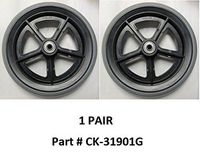 Wheels (Pair) 8" Grey Front for NOVA 307/309/319 Models (with K SN#), 330 (with C SN#)