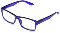 Inner Vision Eye Strain Relief Computer Screen Reading Glasses w/Case - Anti Blue Light, Anti Glare, Scratch Resistant, Spring Hinges - Unisex, (1.0 x Magnification), Blue