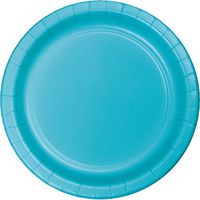 Creative Converting 533552 Touch of Color 96 Count Dessert/Small Paper Plates, Bermuda Blue