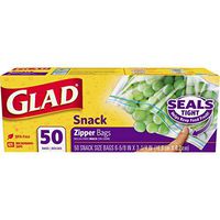 Glad Zipper Food Storage Snack Bags - 50 Count- Pack of 12