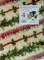Island Treasures Hawaiian Mele Kalikimaka Holiday Present Boxes (4 Pack 11 x 8 x 1.18", Holiday Lingerie Asst III)
