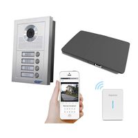 GBF WiFi Video Doorbell Intercom for Multi-Unit Apartment Building (4 Units), Remotely Access by Android and iOS Devices