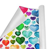 Gift Wrapping Paper Roll Colored Rainbow Heartfor Birthday,Holiday,Wedding,Baby Shower Gift Wrap - 3Rolls - 58inch x 23inch Per Roll
