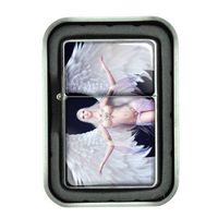 Windproof Refillable Oil Lighter with Tin Gift Box Guardian Angels Design-006