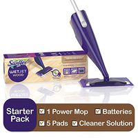 Swiffer WetJet Starter Kit, Includes: 1 Mop, 5 Pads, 1 Solution, Batteries