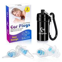 Ear Plugs for Sleeping, Eargrace 2 Pairs Oval Shape Noise Reduction Ear Plugs Ultra Comfortable Soft Silicone Earplugs for Sleeping, Snoring, Working, Travel and Hearing Protection (Blue)