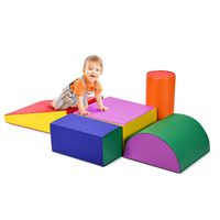 Costzon Crawl and Climb Foam Play Set, Colorful Fun Foam Play Set, 5 Piece Lightweight Interactive Set, Children's Software Composite Toy for Toddlers, Preschoolers, Baby and Kids (Multicolor)