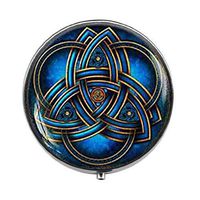 Blue Triquetra - Celtic Knot Pill Box - Charm Pill Box - Glass Candy Box