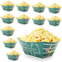 Football Field Party Snack Bowls for Game Day (12 Pack)