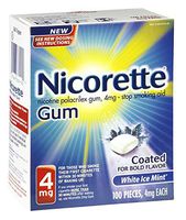 Nicorette 4mg Coated White Ice Mint - 100 ct, Pack of 2