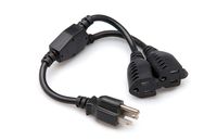 Hosa YAC-406 Dual NEMA 5-15R to NEMA 5-15P Power Extension Y Cable, 1.5 Feet