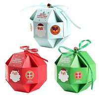Kingsley Christmas Candy Boxes 30 pcs Christmas Treat Boxes Present Boxes Party Favor Gift Boxes for Xmas Cupcake Sweets Kids Party Favor Bag (3 Colors)