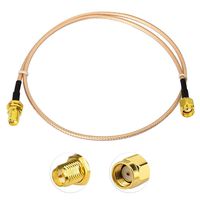 wlaniot Low Loss RP-SMA Straight Male to RP-SMA Female Bulkhead RG316 Wire with Connecting Extension Coaxial Cable(50 ohm) Adapter Jumper 1.6ft（50cm）