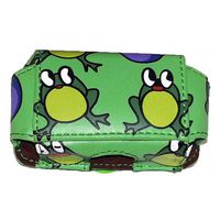 Insulin Pump Carrying Case/Pouch with Belt Clip/Belt Loops with Unique Designs (Large: L3.95" X W2.25" X D0.75") (Frogs)