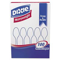 DIXTH207 - Plastic Tableware, Heavyweight Teaspoons, White