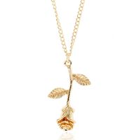 Fashion Women Rose Necklace Charm Rose Flower Pendant Necklace Neck Chain Charm Jewelry Gift by SamGreatWorld