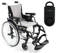Karman S-Ergo 305 Ultra Lightweight Ergonomic Wheelchair | Adjustable Seat Height | Seat Size 16" X 17" | Frame Color Pearl Silver & Free 130 dB Black Safety Alarm!