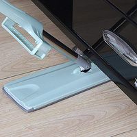 Folding Mop, Sided Non Hand Washing Flat Mop Wooden Floor Mop Dust Push Mop Garden Cleaning Cleaning Supplies Home Decorations, for Home DIY Day Green