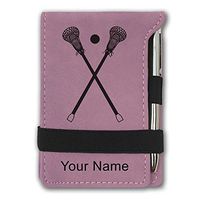 Mini Notepad, Lacrosse Sticks, Personalized Engraving Included (Pink)