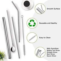 Metal Straws with Case, 4 Pack Straws Drinking Reusable, Eco Friendly Reusable Straws Metal, Steel Straws Drinking Reusable with Cleaning Brushes Travel Utensils