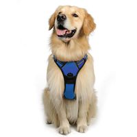 rabbitgoo Dog Harness No-Pull Pet Harness Adjustable Outdoor Pet Vest 3M Reflective Pet Vest Harness for Large Breed (Blue, L)