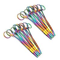 LAJA IMPORTS Set of 10 Multi Titanium Color Rainbow Olsen HEGAR Needle Holder 6.5" Stainless Steel
