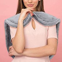 Heating Pad for Neck and Shoulders, Moist Heat Therapy Pad for Back Pain, Relief Fatigue and Muscular Soreness, Fast Heat-up and Auto Shut-Off (25" X 26", Gray)