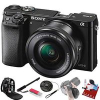 Sony Alpha a6000 Mirrorless Digital Camera with 16-50mm Lens (Black) + Pro Accessories Bundle