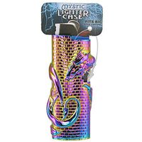 Iridescent Metal Lighter Case for BIC Lighters, Lighter Protector - Dragon