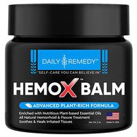 Daily Remedy HemoX Hemorrhoid & Anel Fissure Balm- All Natural Hemmoroid Treatment Symptom Relief Cream - Fast-Acting Organic-Based Ointment for Hemroid Burning, Itching, Pain & Swelling- Made in USA