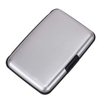 Elfish Mini RFID Aluminum Wallet Credit Cards Holder Metal ID Case for Men Women (Silver)