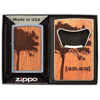 Zippo Woodchuck Lighter & Bottle Opener Gift Set