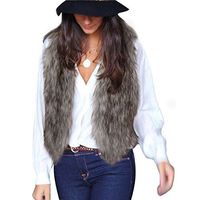 Womens Down Jacket !! JSPOYOU Faux Fur Vest Vest Women Sleeveless Coat Outerwear Long Hair Jacket Waistcoat