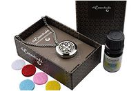 mEssentials Cross Essential Oil Diffuser Necklace Stainless Steel Locket Pendant with 24" Chain, oil, and pads in Gift Box