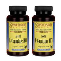 Swanson Amino Acid Acetyl L-Carnitine Hcl 500 Milligrams 60 Veg Capsules (2 Pack)