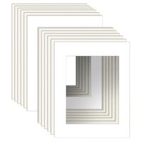 11x14" White Picture Mats with Core Bevel Cut Frame Mattes for 8x10" Pictures- Pack of 12