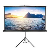 Projector Screen with Stand 84 inch Indoor and Outdoor Projection Screen for Movie or Office Presentation - 16:9 HD Premium Wrinkle-Free Portable Tripod Screen (Ease of Use, 160° Viewing Angle) (Renewed)