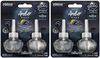 Glade Plugins Scented Oil Refills - Limited Edition - Deep Amber Hills - 2 Count Oil Refills Per Package - Pack of 2 Packages