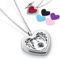 memorial jewelry Silver Aromatherapy Necklace Pendant Perfume Pads 12pcs Essential Oil Diffuser